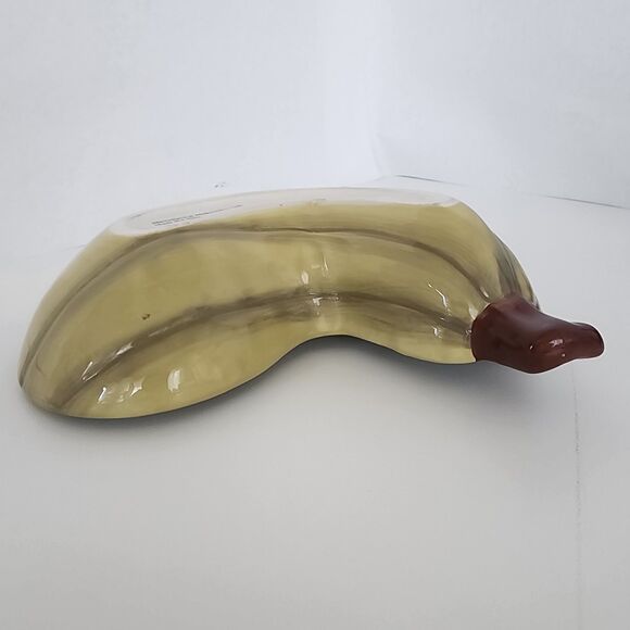 Green Autumn Gourd Maple Leaf Serving Dish Microwave Dishwasher Safe Curved - Picture 2 of 9